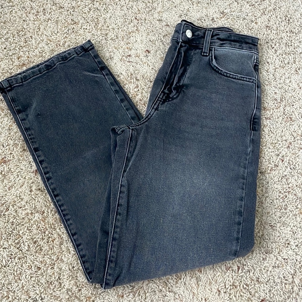 Washed black dad jeans